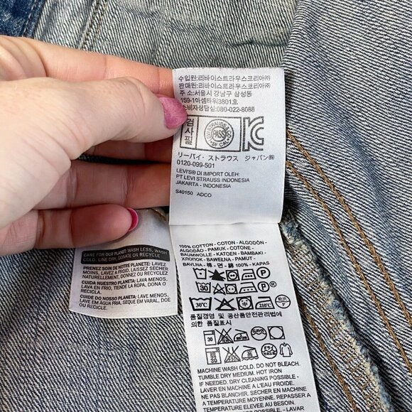 Levi Strauss & Co. Womens Classic Denim Trucker Jacket Blue XS Button Front - Picture 6 of 10